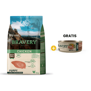 Bravery Chicken Puppy Large/Medium Breeds - Cachorro Pollo Raza Mediana/Grande 4 kg