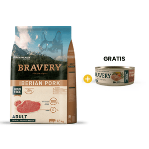 Bravery Iberian Pork Adult Large/Medium Breeds - Adulto Cerdo Ibérico Raza Mediana/Grande 12 kg