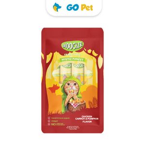 Moochie Chicken, Carrot & Pumpkin 15 Gr x 5 Und - Snack para Gato Sabor Pollo, Zanahoria y Calabaza