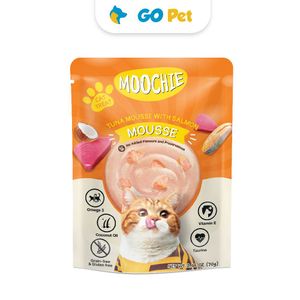 Moochie Cat Tuna Mousse with Salmon Pouch 70 Gr - Atún con Salmón