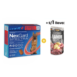 Nexgard Spectra XL -30-60 Kg- x 3 Tabletas + 1sol Belcando Cordero con Papas y Arandanos Pouch 125 Gr.png