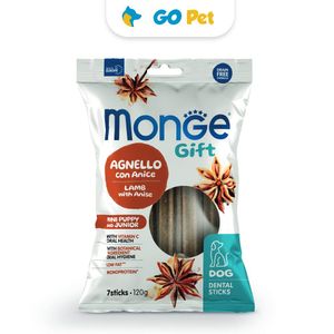 Monge Gift Dental Sticks Mini Puppy Dog 120 Gr - Salud Bucal - Cordero con Anís - Cachorro Rz. Peq. y Mini