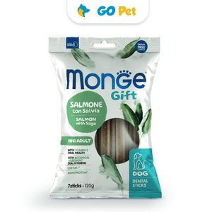 Monge Gift Dental Sticks Mini Adult Dog 120 Gr - Higiene Bucal - Salmón con Saliva - Adulto Rz. Peq. y Mini