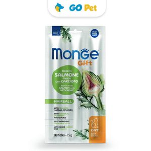 Monge Gift Soft Sticks Hairball Cat 15 Gr - Bolas de Pelo - Salmón con Alcachofa