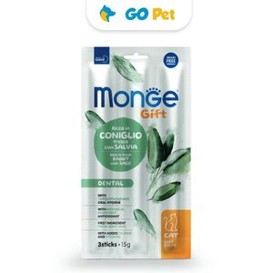 Monge Gift Soft Sticks Dental Cat 15 Gr - Salud Dental - Conejo con Salvia