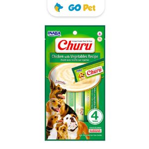 Churu Dog Chicken With Vegetables Recipe - Sabor Pollo y Vegetales 14 Gr x  4 Tubos