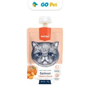 Wanpy Cat Tasty Meat Salmón 90 Gr - Pasta Cremosa de Salmón