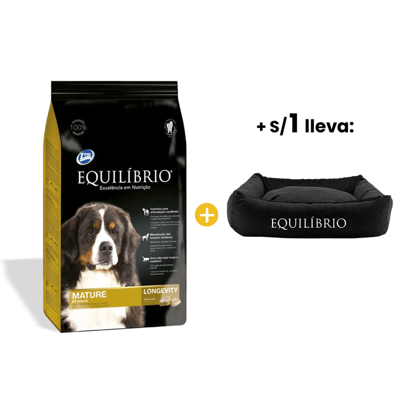 Equilibrio Mature Dogs All Breeds - Adulto Mayor Todas las Razas 15 Kg + 1 sol Equilibrio Cama Mascota Estelar.png