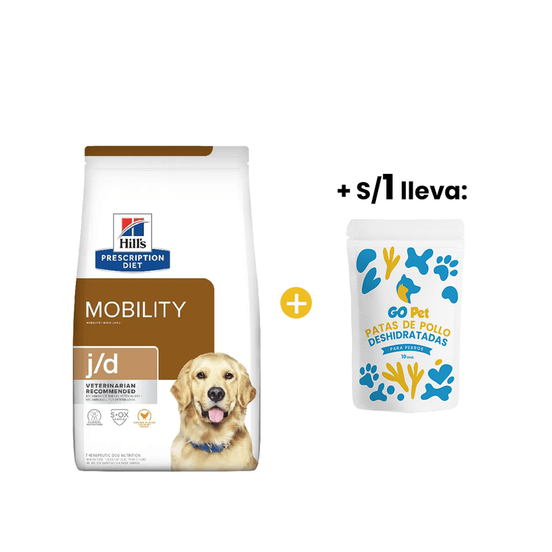 Hills PD Canine jd Dry 12.5 kg - Joint Care - Cuidado de las Articulaciones +1sol Snacks Patas de Pollo - Bolsa x 10 und