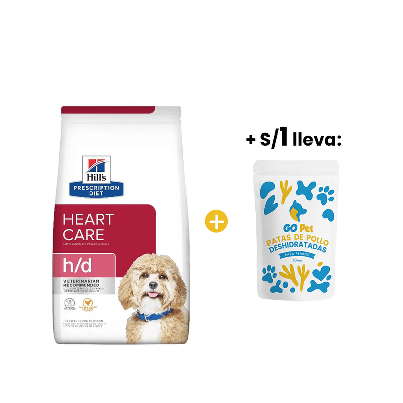 Hills PD Canine hd 8 kg - Heart Care - Cuidado del Corazon +1sol Snacks Patas de Pollo - Bolsa x 10 und