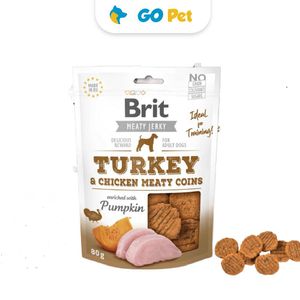 Brit Jerky Turkey & Chicken Meaty Coins x 80 g - Monedas Carnosas de Pavo y Pollo