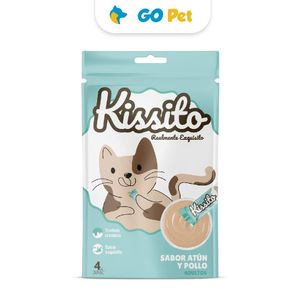 Kissito Cremosito Atún y Pollo 14 Gr x 4 Und - Snack para Gato