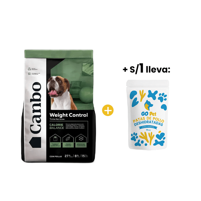 Canbo Balance Pollo Control de Peso Todas Las Razas 15 Kg +1sol Snacks Patas de Pollo - Bolsa x 10 und