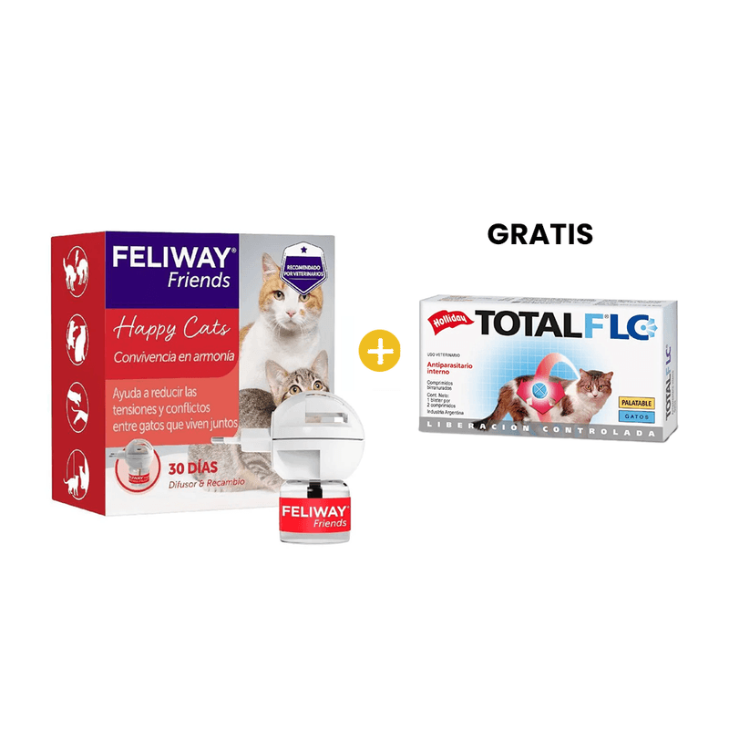 Feliway Classic Friends Difusor y Recarga 48 Ml - Feromonas para Gatos + GRATIS Total Full LC Gatos Comprimidos