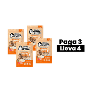 Cremi Salmon & Tuna Recipe 12 Gr x 5 Und - Snack para gato sabor Salmón y Atún