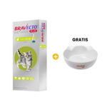 Bravecto Plus Antipulgas para Gato Pipeta 112.5 mg 1.2 Kg - 2.8 Kg + GRATIS Plato para Gato Bravecto_