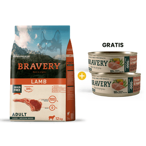 Bravery Lamb Adult Large/Medium Breeds - Adulto Cordero Raza Mediana/Grande 12 kg