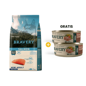 Bravery Salmon Mini Adult Small Breeds - Adulto Salmón Raza Pequeña y Mini 7 kg