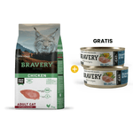 Bravery Chicken Adult Cat Sterilized - Gato Adulto Esterilizado Pollo 7 kg + GRATIS 2 Bravery Chicken - Peas Adult Cat Wet Food 70 Gr - Gato Adulto - Pollo