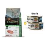Bravery Chicken Adult Cat - Gato Adulto Pollo 7 kg + GRATIS 2 Bravery Chicken - Peas Adult Cat Wet Food 70 Gr - Gato Adulto - Pollo