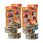 Barvery Pack 3 Latas Bravery Chicken, 3 Latas Bravery Tuna, 2 Dingo Wings y 2 Dingo Kabobs