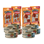 Barvery Pack 4 Latas Bravery Chicken, 4 Latas Bravery Tuna, 2 Dingo Wings y 2 Dingo Kabobs