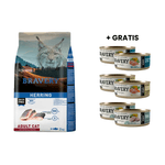 Bravery Herring Adult Cat Sterilized 2 kg - Arenque Gato Adulto Esterilizado + GRATIS 6 Latas Bravery Gato