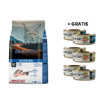 Bravery Herring Adult Cat 2 kg - Arenque Gato Adulto + GRATIS 6 Latas Bravery Gato