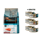 Bravery Salmon Adult Cat Sterilized 2 kg + GRATIS 6 Latas Bravery Gato