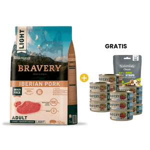 Bravery Light Iberian Pork Adult Large/Medium breed - Adulto Cerdo Ibérico Light Raza Mediana/Grande 12 kg
