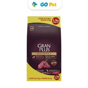Gran Plus Gourmet Perro Adulto Mediano y Grande Cordero & Arroz 15 Kg