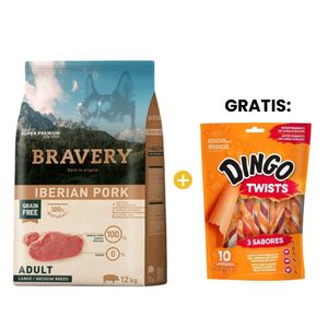 Bravery Iberian Pork Adult Large/Medium Breeds - Adulto Cerdo Ibérico Raza Mediana/Grande 12 kg